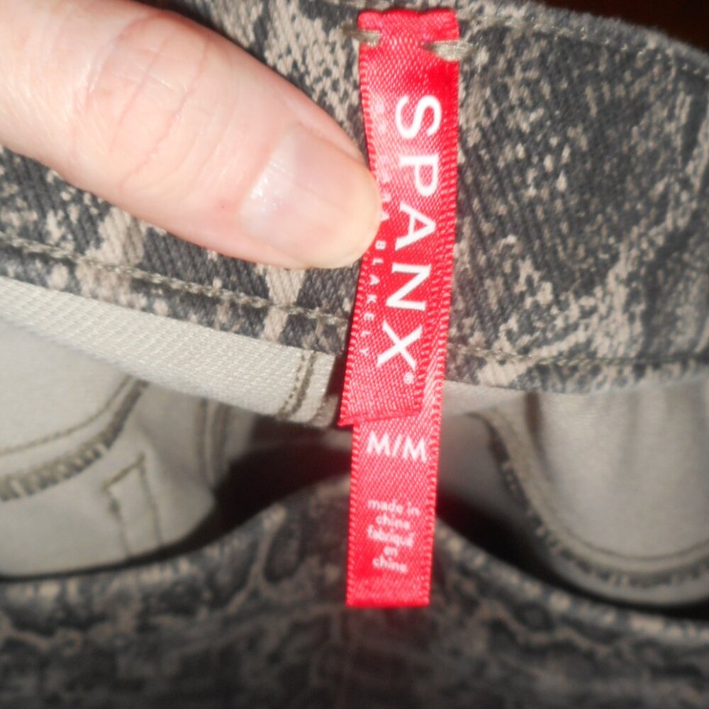 Spanx Brown, Black Snakeskin Python Pull On Pants… - image 7